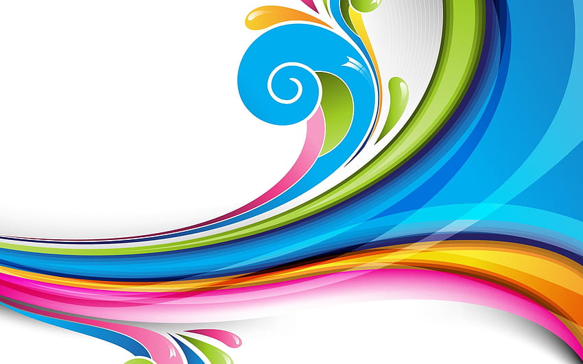 Multicolored wave , vector art, wavy lines, colorful, colorful waves line art HD wallpaper
