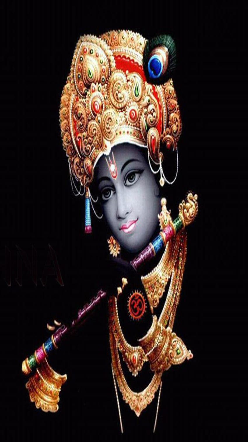 God Krishna with black backgrounds iphone, lord krishna for mobile ...