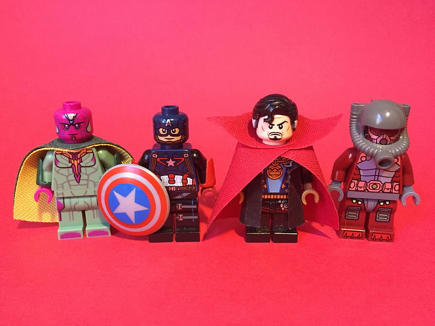 : LEGO, Vision, Toy, marvel, captainamerica, fictional character, product, marvelcomics, avengers, drstrange, antman 3207x2405, lego captain america HD wallpaper