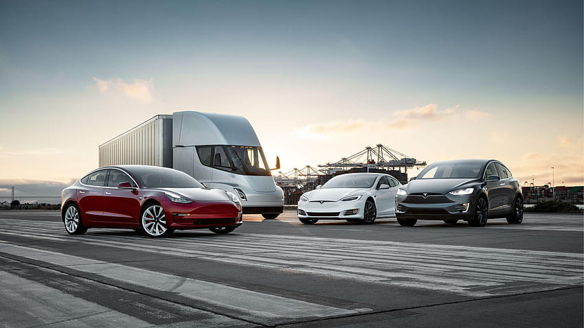 Tesla Model S 3 X And Semi Unite In New, tesla truck HD wallpaper