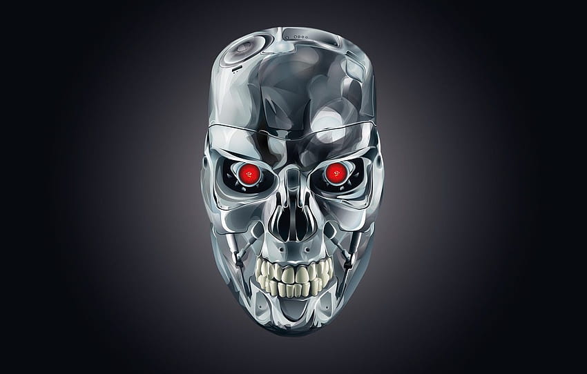 Robot, cyborg, Terminator , section минимализм, robot face HD wallpaper