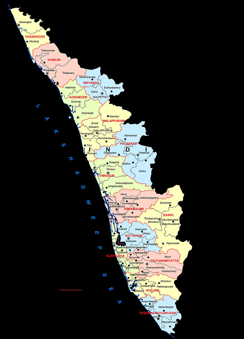 Peta Resolusi Tinggi Kerala [], peta kerala wallpaper ponsel HD