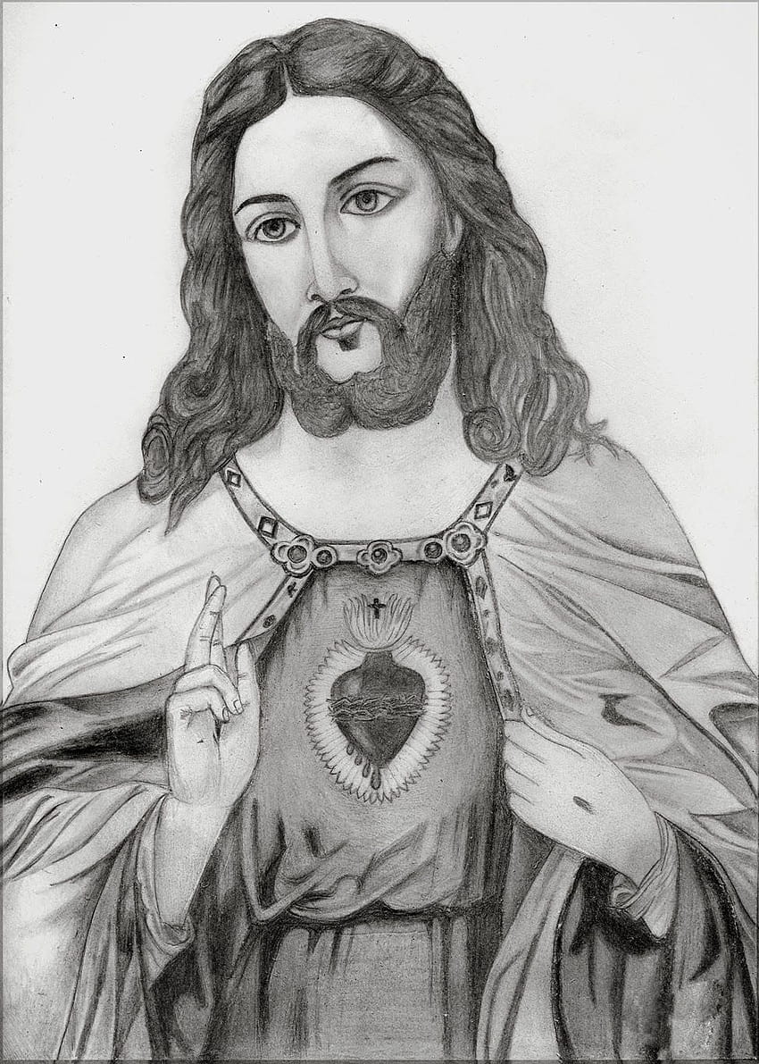 SHIVANS CREATIVE STUDIO Pencil portrait of Jesus Christ
