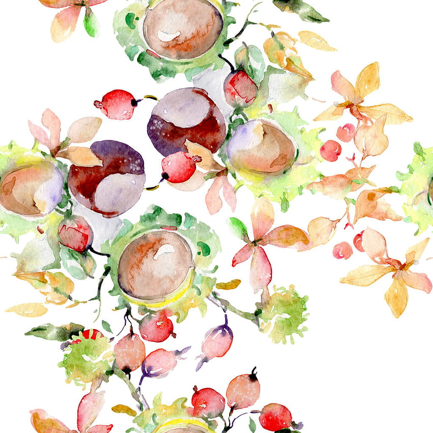 Bouquet Of Autumn Forest Fruits. Wild Spring Stock and, spring forest illustration HD phone wallpaper