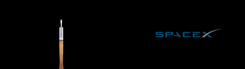 Podwójny monitor Spacex, logo Spacex Tapeta HD