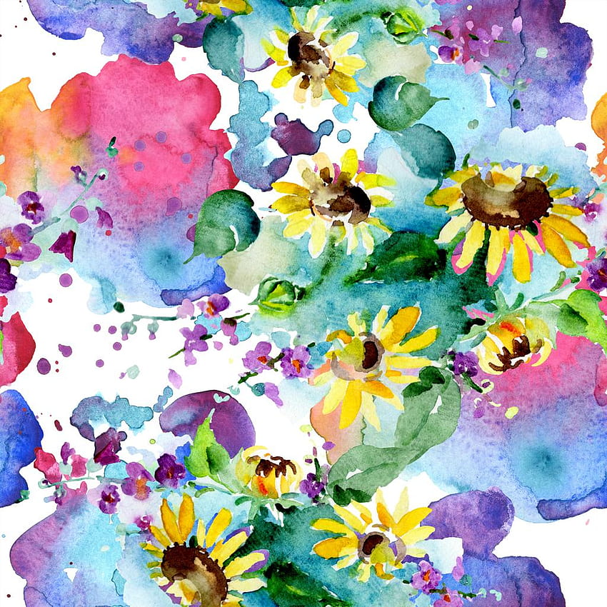 Bukiet Kwiecistych Kwiatów Botanicznych. Akwarela Tła Ilustracji i Wielkanoc Wiosna Akwarela Tapeta na telefon HD