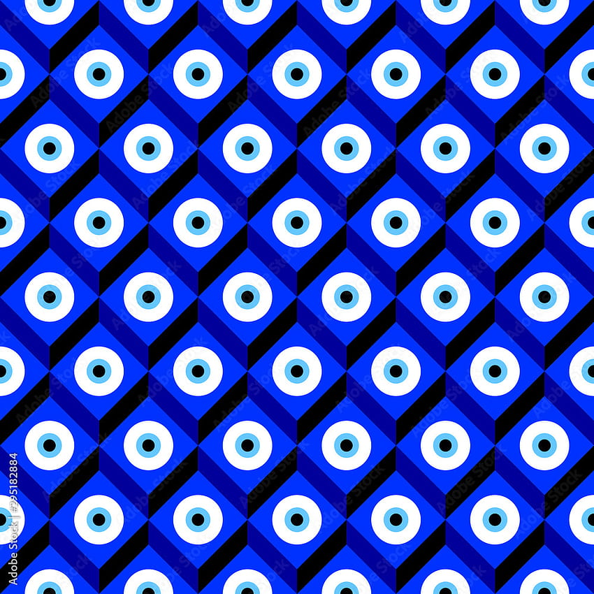 Seamless pattern with Turkish evil eye bead. Good luck. Turkish tile. Oriental ottoman design vector background. Perfect for , pattern fills, web page backgrounds, surface textures, textile Stock Vector, turkish eye HD phone wallpaper