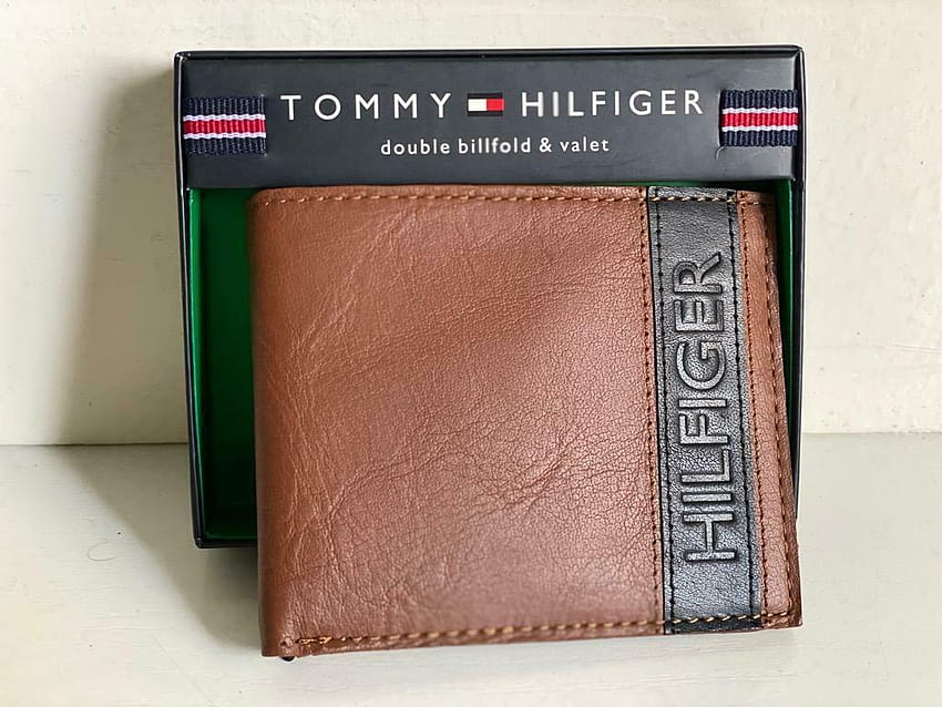 TOMMY HILFIGER TAN BROWN BLACK GENUINE LEATHER DOUBLE BILLFOLD VALET WALLET $48 SALE, Men's Fashion, Watches & Accessories, Wallets & Card Holders on Carousell HD wallpaper