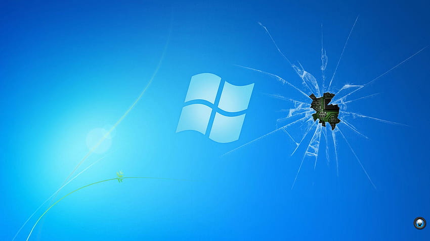 Pęknięty ekran Windows 10, wybite okna Tapeta HD