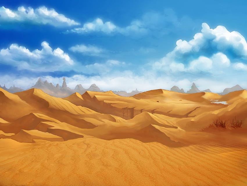 Cartoon Desert, anime desert HD wallpaper