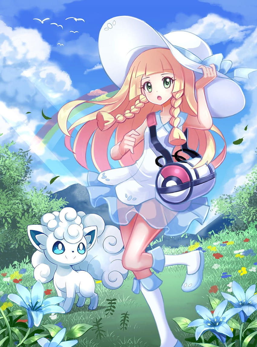 Pokemon Fanart Collab: Lillie and Alola Vulpix by PixiTales, pokemon lillie HD phone wallpaper