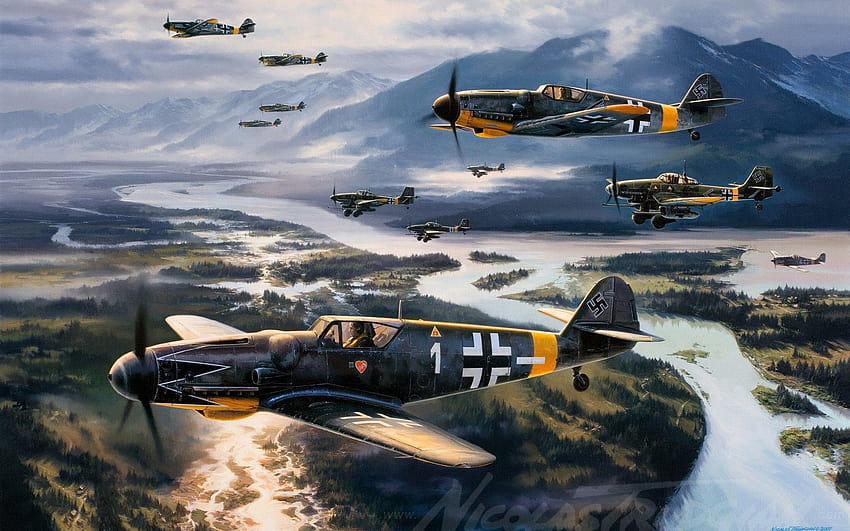 Messerschmitt, Messerschmitt Bf 109, II wojna światowa, Niemcy, samoloty II wojny światowej Tapeta HD