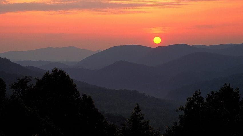 Sunrise nature point national park great smoky mountains HD wallpaper