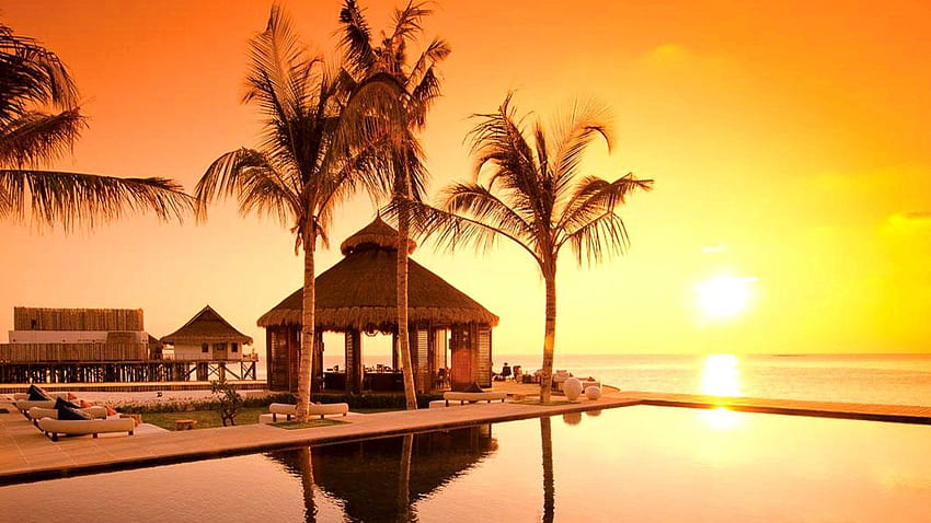 Similiar Sunset Beach Hut Keywords [1600x900] for your , Mobile & Tablet, maldives sunset HD wallpaper