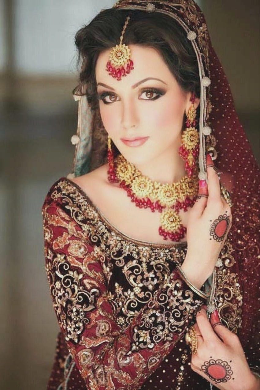 Maquillaje de boda indio Hermosas ideas de maquillaje de Dulhan 2014 para niñas, dulhan indio fondo de pantalla del teléfono