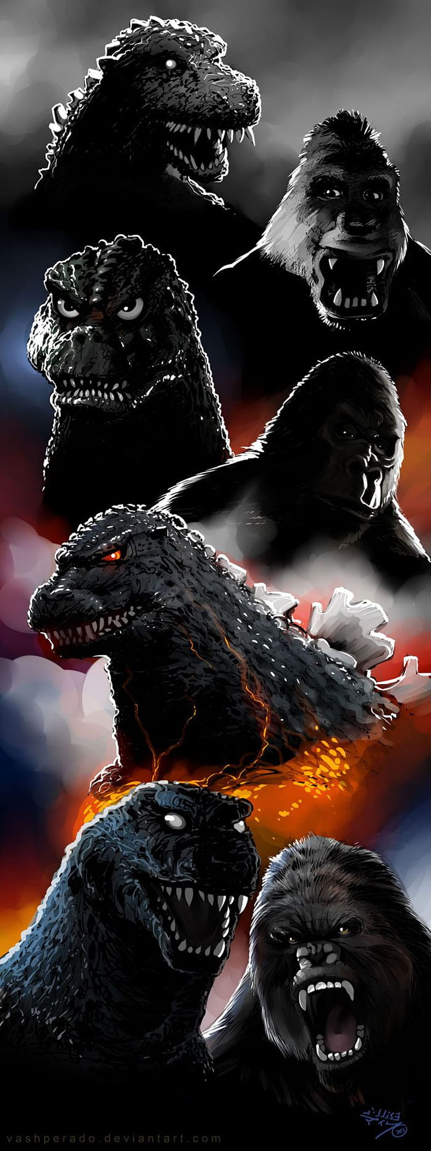 Godzilla Size Comparisons, king kong vs godzilla 1962 HD phone wallpaper
