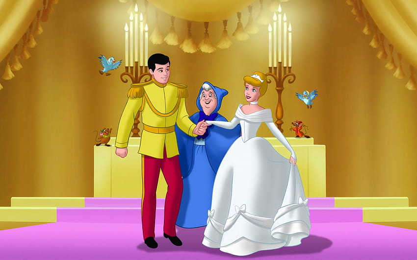 Dibujos animados de escena de boda de Cenicienta, boda de princesa de  disney fondo de pantalla | Pxfuel