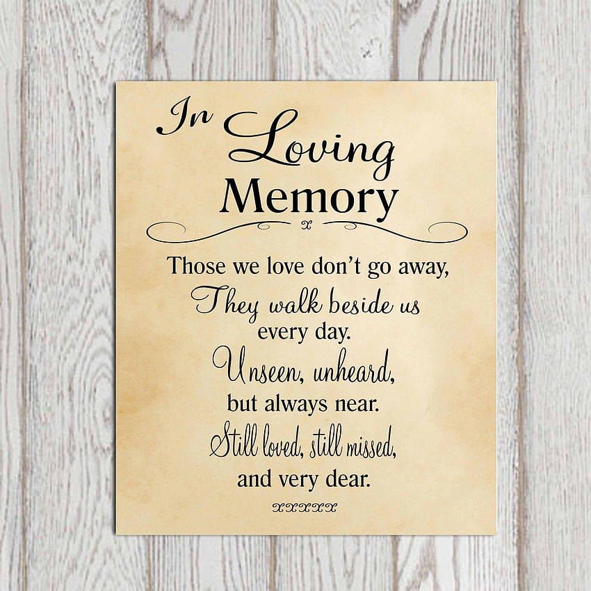 In loving memory printable Memorial table Wedding memorial, in loving memory background HD phone wallpaper