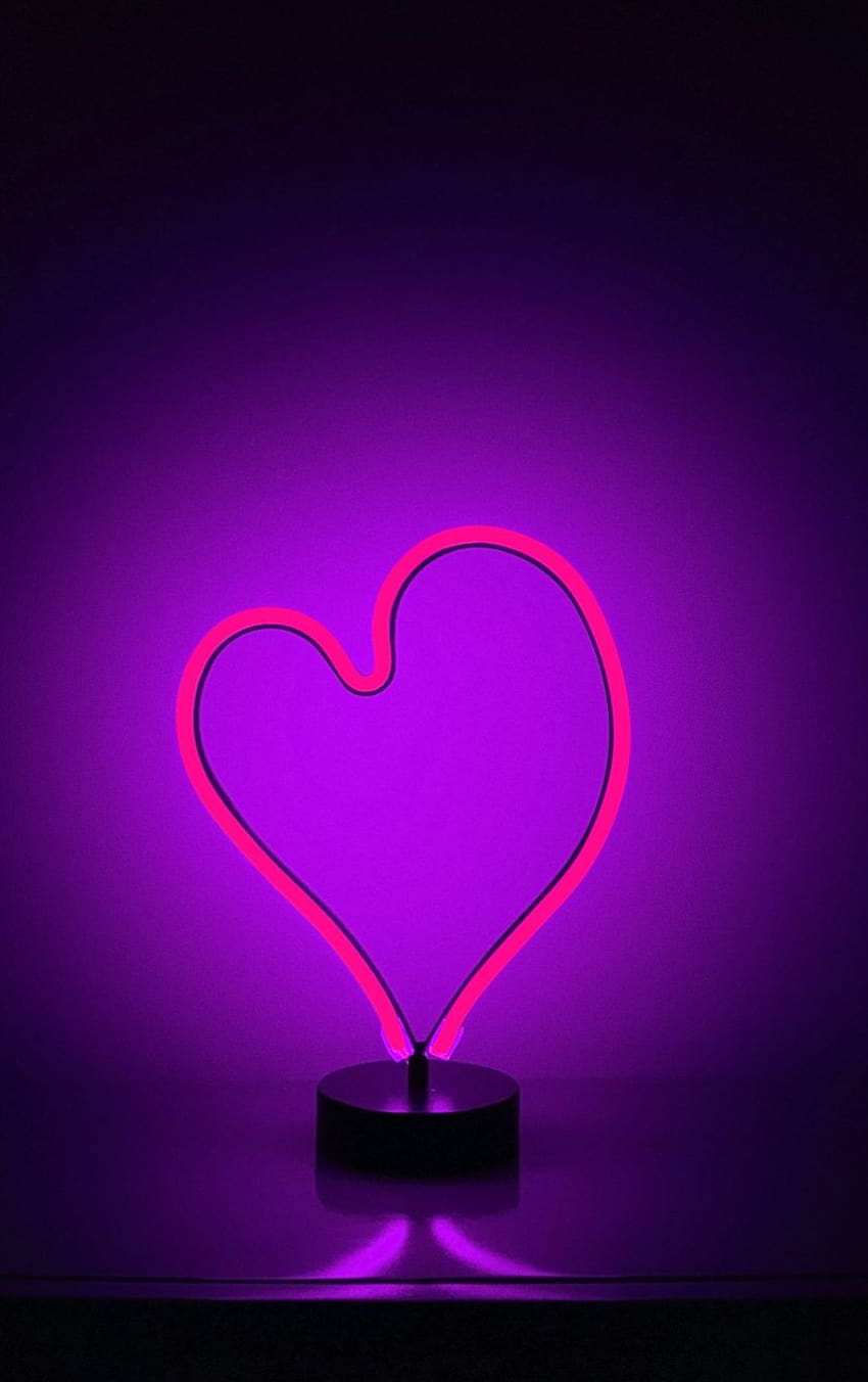 840x1336 love, heart, neon, purple light, minimal, iphone 5, iphone 5s, iphone 5c, ipod touch, 840x1336 , background, 4519 HD phone wallpaper