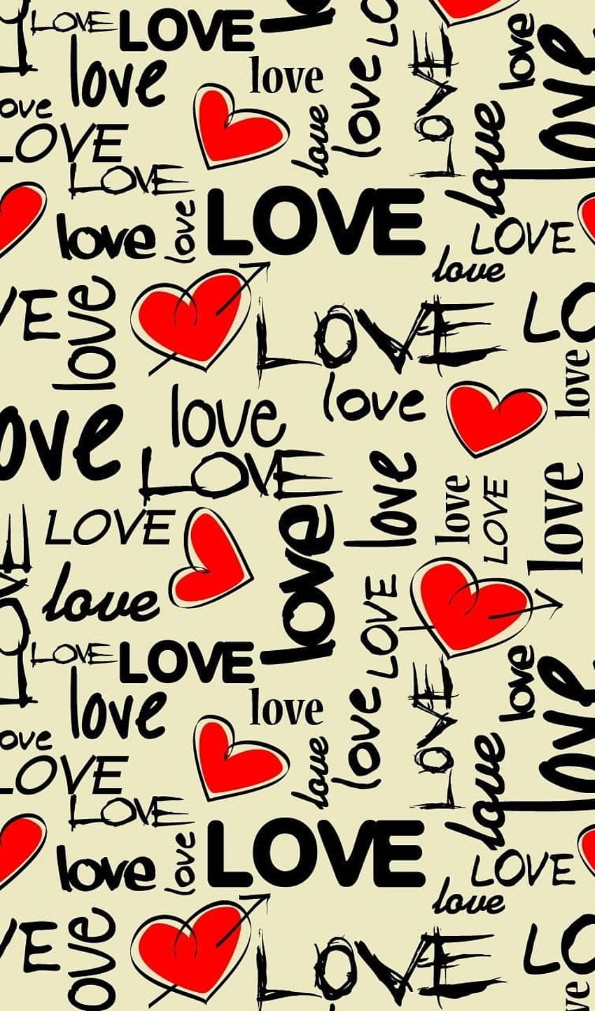 естетичен ден на Свети Валентин любовен текст илюстрация изкуство текстура цветно сърце форма на сърце, сърце pfp HD тапет за телефон