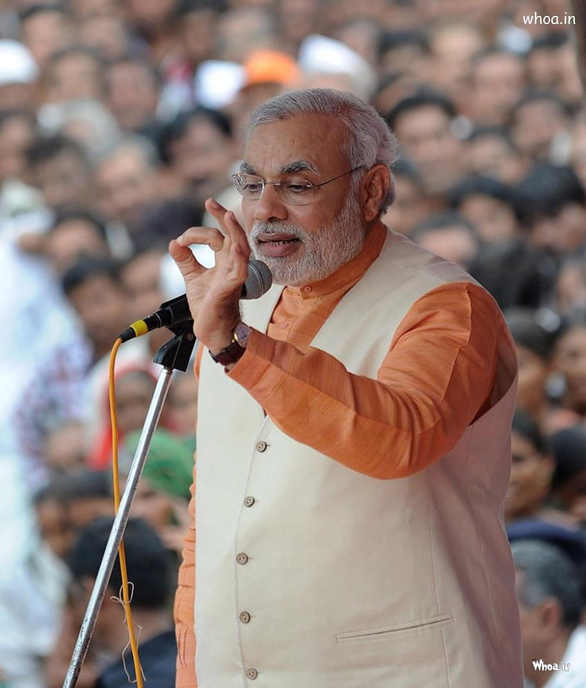 El primer ministro indio, Narendra Modi, da un discurso fondo de pantalla del teléfono