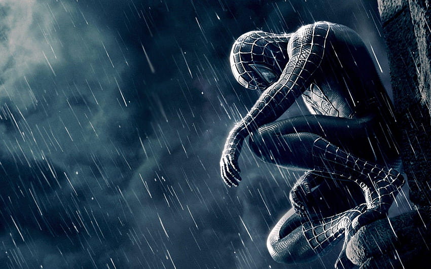 Spiderman im Regen HD-Hintergrundbild