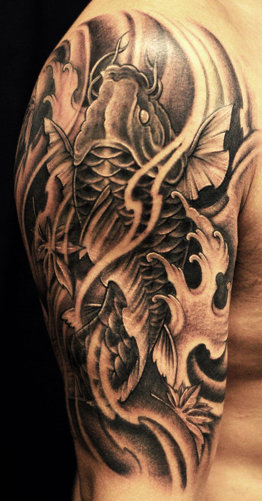 Koi Fish Tattoo Sleeve, tattoos HD phone wallpaper