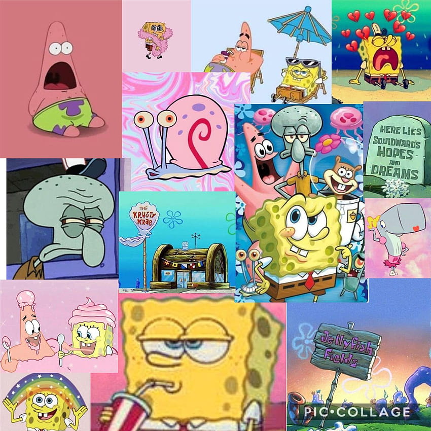 Spongebob Collage, spongebob squarepants collage HD phone wallpaper