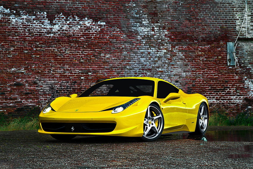Gold Ferrari Car HD wallpaper