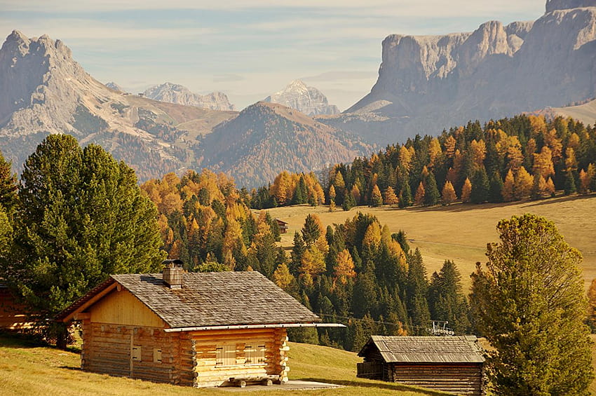 Italy Bolzano Nature Autumn mountain Forests, autumn in italy HD wallpaper