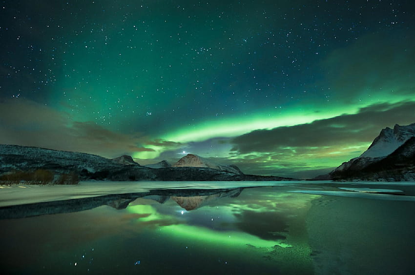 Aurora Borealis, northern lights acadia national park HD wallpaper
