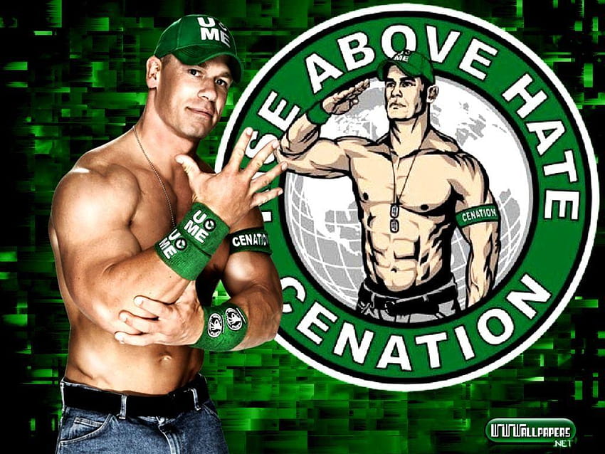 WWE John Cena Rise Above Hate Cenation Wallpap, john cena nunca se rinda verde fondo de pantalla