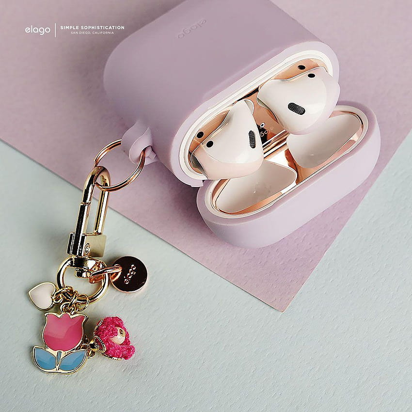 Secure Fit : elago AirPods Secure Fit [Lovely Pink/Lavender, gold airpods HD phone wallpaper
