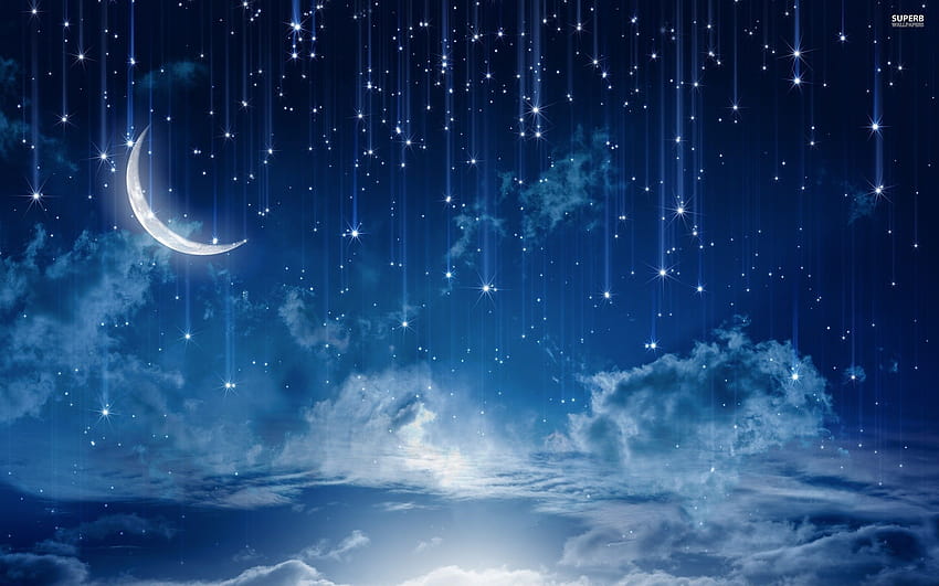 Night Sky Wide, anime night time sky HD wallpaper