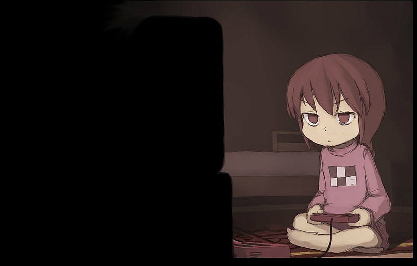 night, loneliness, console, hacker, diary of dreams, hacker anime HD wallpaper