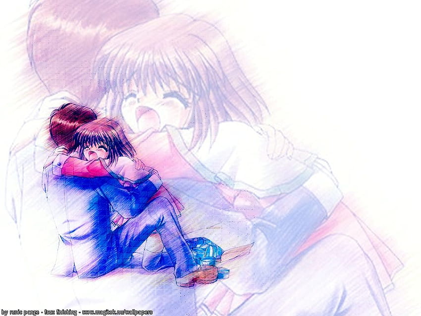 Anime sad hug HD wallpapers | Pxfuel