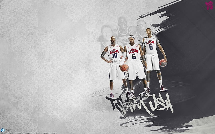 Graffiti USA NBA Basketball Lebron James Kobe Bryant Kevin Durant Team USA Dream Team – Sport Basketball, NBA Team USA HD-Hintergrundbild