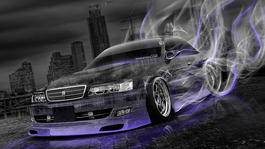Toyota Chaser JZX100 Crystal City Smoke Drift Car 2014 el Tony papel de parede HD