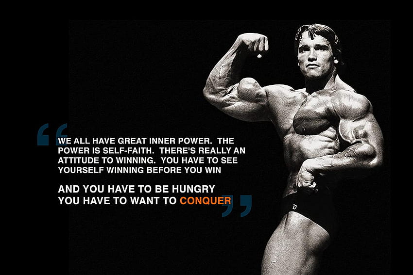 Poster di Oshi 'Arnold Schwarzenegger Motivational Quote', citazioni di Arnold Sfondo HD