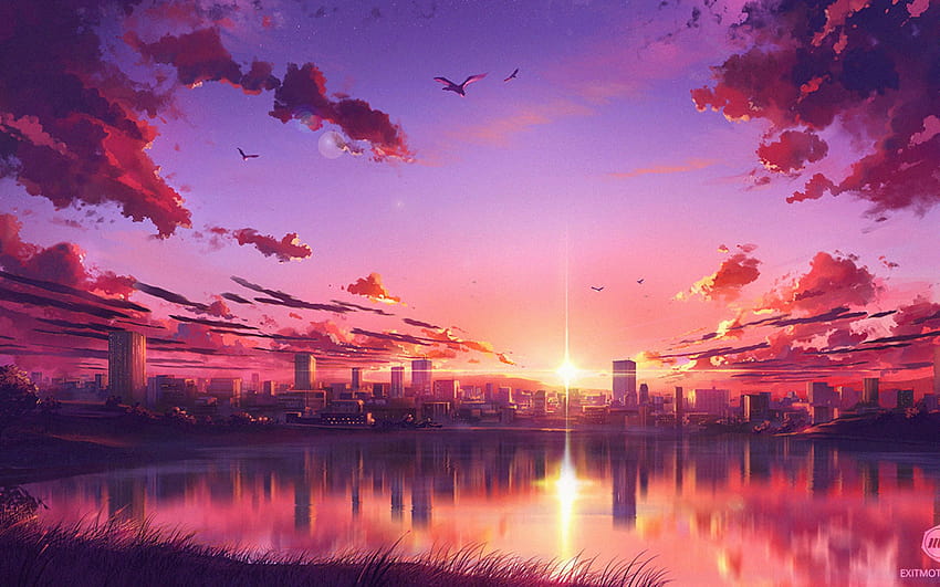 2560x1600 Anime Sunset Scene 2560x1600 Resolution HD wallpaper