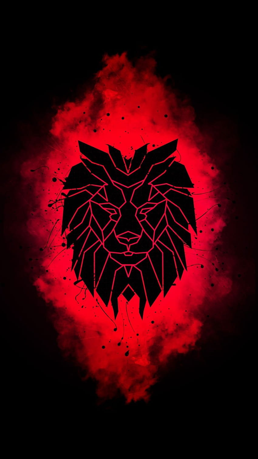black and red lion HD phone wallpaper