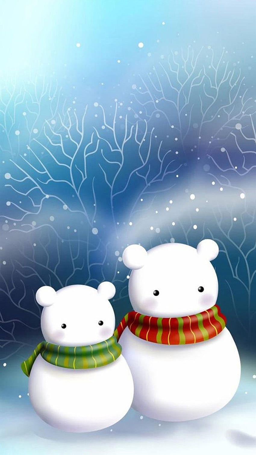 Cute snowman in 2019, cute kawaii snowmen HD phone wallpaper