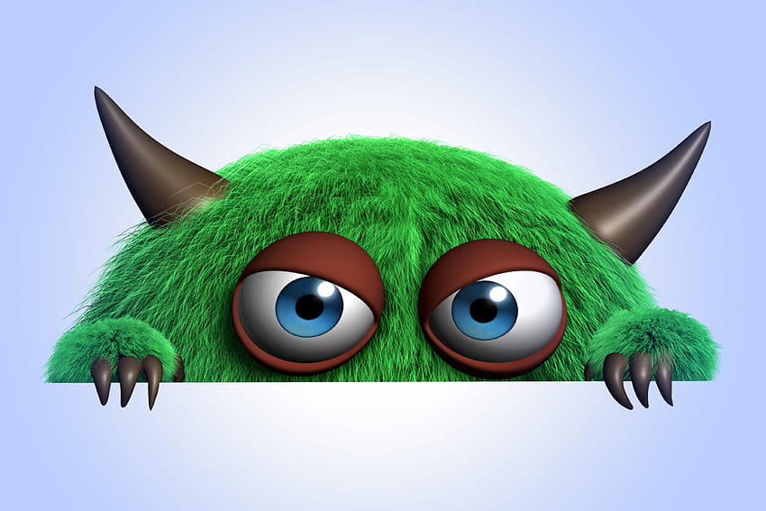 3D забавна карикатура на чудовище Сладък HD тапет