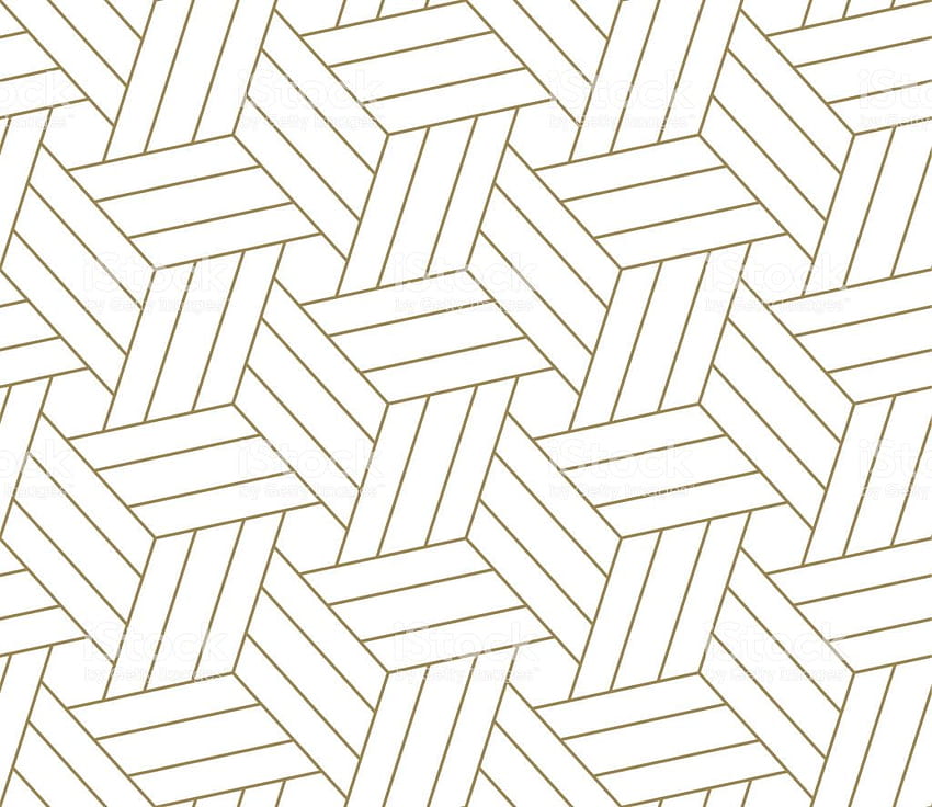 Modern Simple Geometric Vector Seamless Pattern With Gold Line, gold and white geometric HD wallpaper