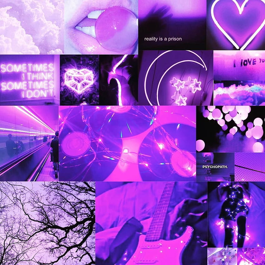 美的コラージュ on Instagram: “紫、審美的なコラージュパープル HD電話の壁紙