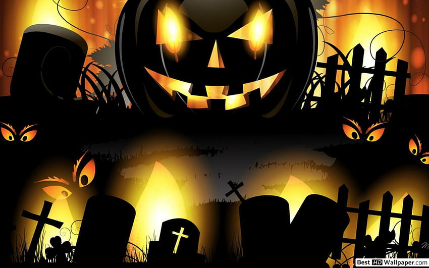 Spooky Halloween Graveyard, halloween spooky HD wallpaper