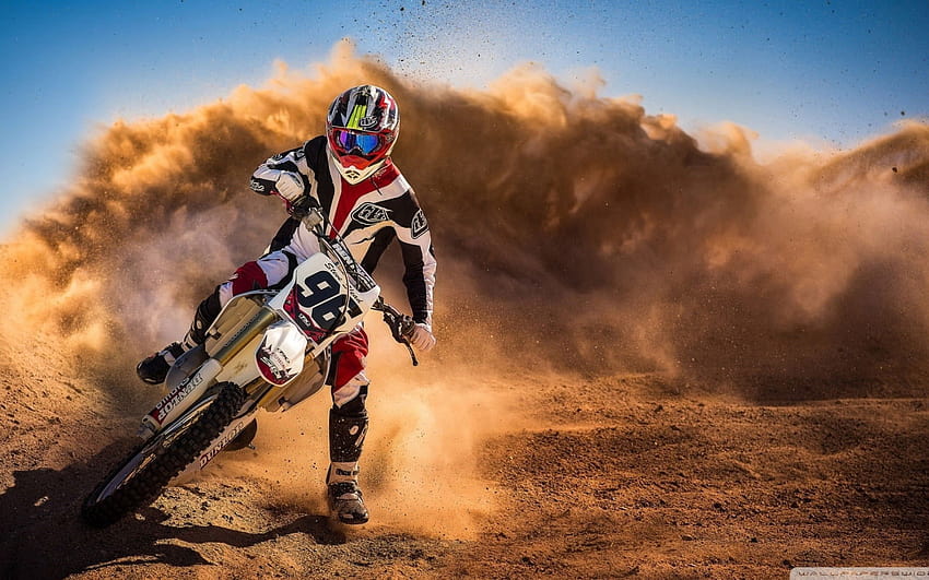 Weißes und schwarzes Motocross-Dirt-Bike, Motorrad, Dirt-Bikes, Sport • Für Sie, Enduro-Bike HD-Hintergrundbild