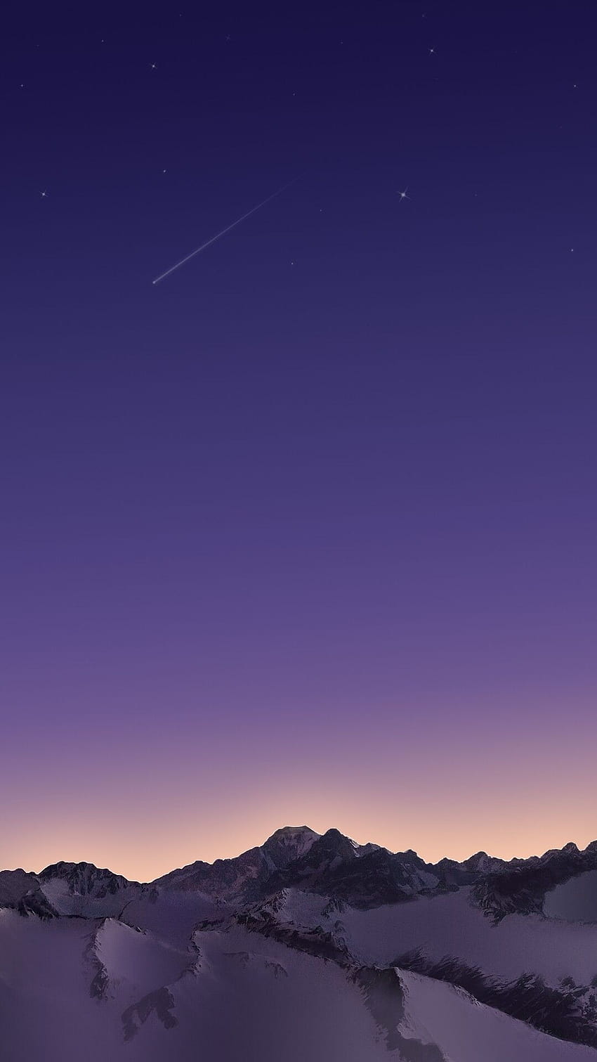 Śnieżne Góry Nocna gwiazda Meteory IPhone, a73 Tapeta na telefon HD