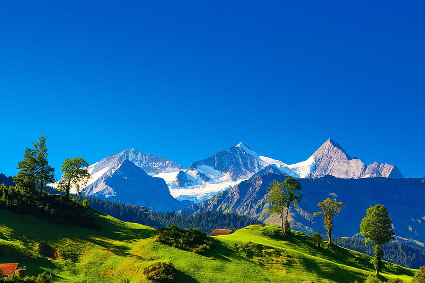 Switzerland, Alps mountains, Landscape, , Nature HD wallpaper