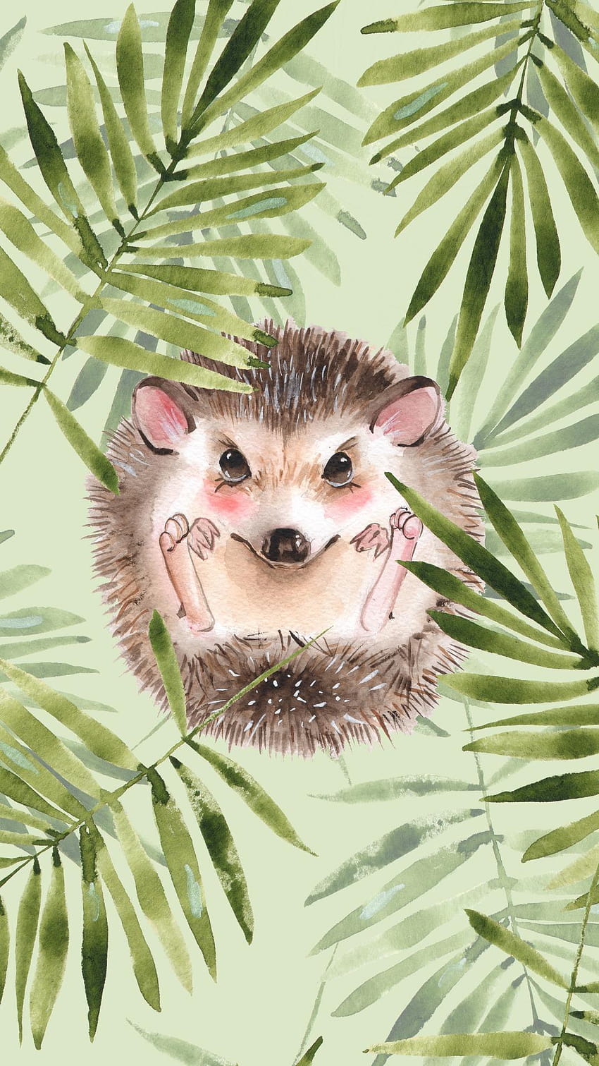 Hedgehog Wallpaper-Flowers 1 - Stock Illustration [54083899] - PIXTA